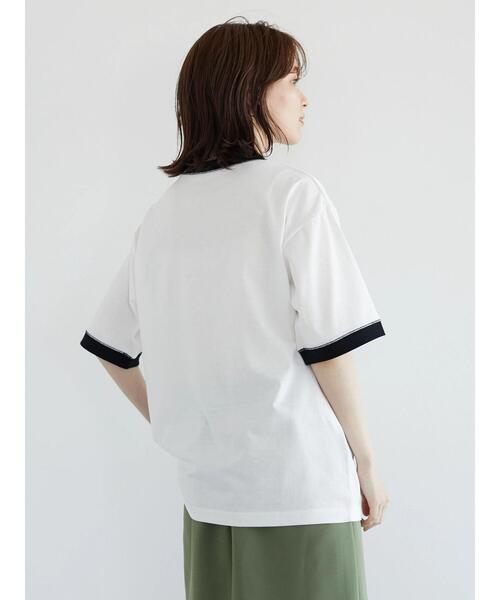 Green Parks(グリーンパークス)の「・novem 9 リンガーロゴptTシャツ(Tシャツ/カットソー・レディース・ブラック/ブラウン/レッド/ブルー・FREE)」の7枚目の写真