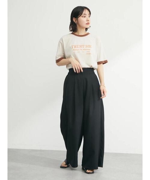 Green Parks(グリーンパークス)の「・novem 9 リンガーロゴptTシャツ(Tシャツ/カットソー・レディース・ブラック/ブラウン/レッド/ブルー・FREE)」の12枚目の写真