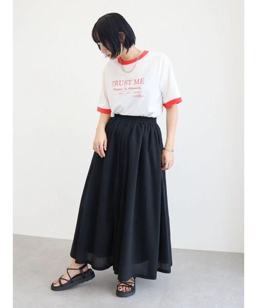 Green Parks(グリーンパークス)の「・novem 9 リンガーロゴptTシャツ(Tシャツ/カットソー・レディース・ブラック/ブラウン/レッド/ブルー・FREE)」の22枚目の写真