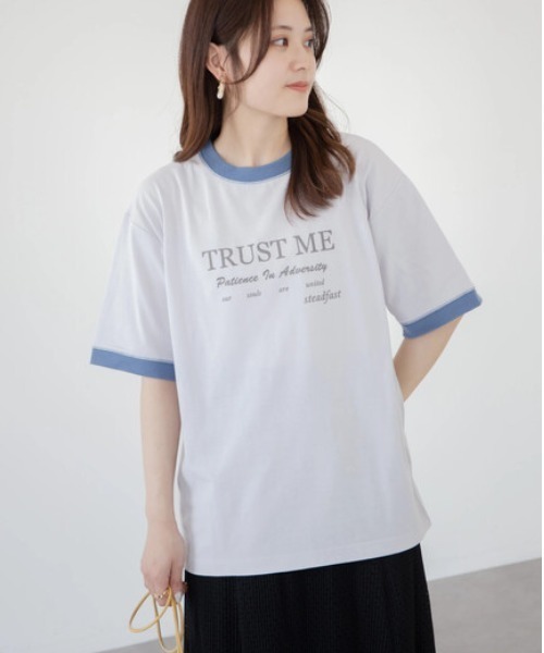 Green Parks(グリーンパークス)の「・novem 9 リンガーロゴptTシャツ(Tシャツ/カットソー・レディース・ブラック/ブラウン/レッド/ブルー・FREE)」の4枚目の写真