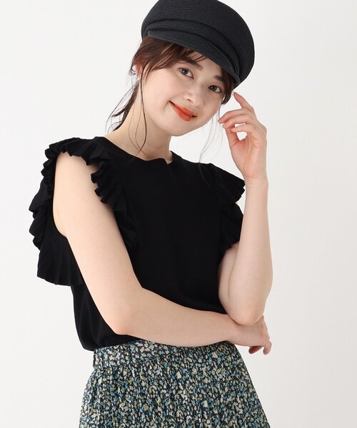 index（インデックス）の「◆プリーツフリルニット【WEB限定サイズ】（ニット/セーター・レディース・ブラック/ピンク系その他/ホワイト系・40/38/36/42）」の3枚目の写真