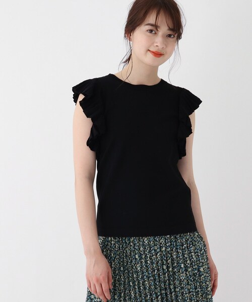 index（インデックス）の「◆プリーツフリルニット【WEB限定サイズ】（ニット/セーター・レディース・ブラック/ピンク系その他/ホワイト系・40/38/36/42）」の4枚目の写真