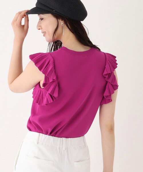 index（インデックス）の「◆プリーツフリルニット【WEB限定サイズ】（ニット/セーター・レディース・ブラック/ピンク系その他/ホワイト系・40/38/36/42）」の11枚目の写真