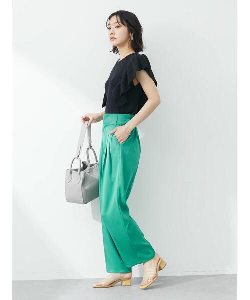 Sugar spoon(シュガースプーン)の「・SUGAR SPOON ラッフルスリーブニット(ニット/セーター・レディース・イエロー/ブラック/オフホワイト/杢グレー・FREE)」の11枚目の写真