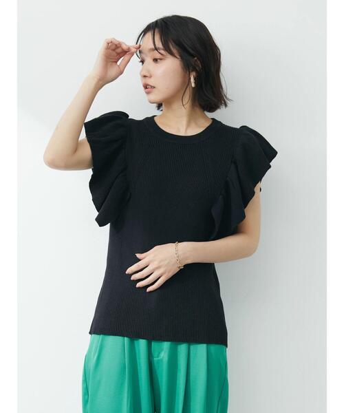 Sugar spoon(シュガースプーン)の「・SUGAR SPOON ラッフルスリーブニット(ニット/セーター・レディース・イエロー/ブラック/オフホワイト/杢グレー・FREE)」の21枚目の写真