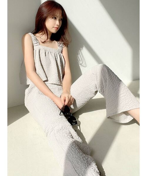 RESEXXY（リゼクシー）の「シャーリングパンツ【セットアップ着用可能】（その他パンツ・レディース・ホワイト/グレー/ブラック・FREE）」の9枚目の写真