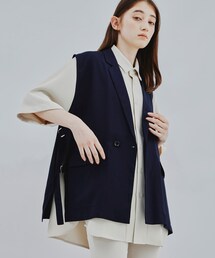 tk.TAKEO KIKUCHI | ダブルベルトノースリーブジャケット(ベスト)