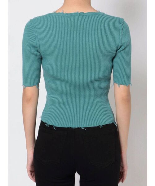 EMODA（エモダ）の「クラッシュショートリブニット（ニット/セーター・レディース・ホワイト/ブラック/イエロー/ブルー・FREE）」の16枚目の写真