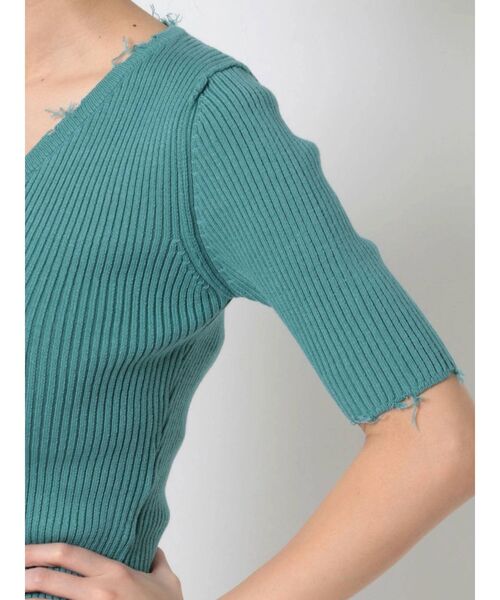 EMODA（エモダ）の「クラッシュショートリブニット（ニット/セーター・レディース・ホワイト/ブラック/イエロー/ブルー・FREE）」の18枚目の写真