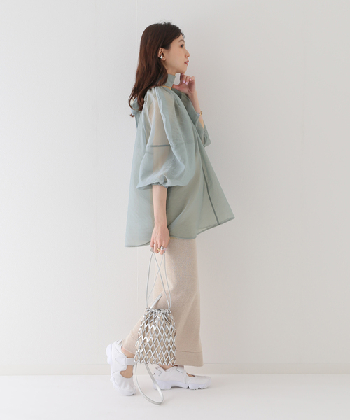 SLOBE IENA(スローブイエナ)の「【CLANE/クラネ】 BALLON SHEER PUFF シャツ(シャツ/ブラウス・レディース・ブラック/ブルー・FREE)」の20枚目の写真