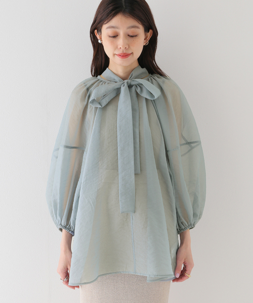 SLOBE IENA(スローブイエナ)の「【CLANE/クラネ】 BALLON SHEER PUFF シャツ(シャツ/ブラウス・レディース・ブラック/ブルー・FREE)」の19枚目の写真