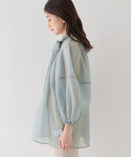 SLOBE IENA(スローブイエナ)の「【CLANE/クラネ】 BALLON SHEER PUFF シャツ(シャツ/ブラウス・レディース・ブラック/ブルー・FREE)」の18枚目の写真