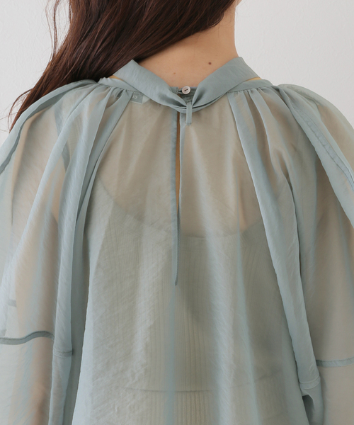 SLOBE IENA(スローブイエナ)の「【CLANE/クラネ】 BALLON SHEER PUFF シャツ(シャツ/ブラウス・レディース・ブラック/ブルー・FREE)」の15枚目の写真