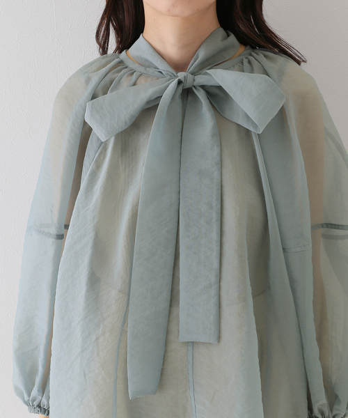 SLOBE IENA(スローブイエナ)の「【CLANE/クラネ】 BALLON SHEER PUFF シャツ(シャツ/ブラウス・レディース・ブラック/ブルー・FREE)」の10枚目の写真