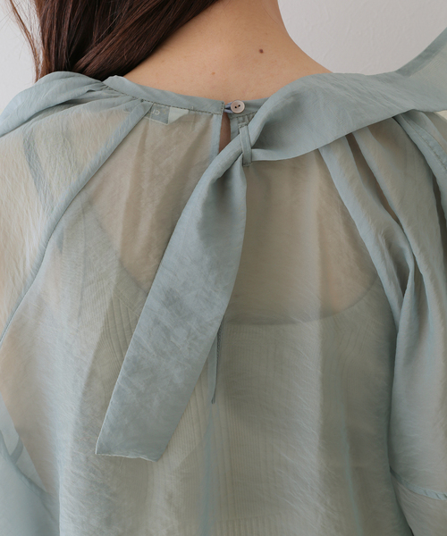 SLOBE IENA(スローブイエナ)の「【CLANE/クラネ】 BALLON SHEER PUFF シャツ(シャツ/ブラウス・レディース・ブラック/ブルー・FREE)」の9枚目の写真