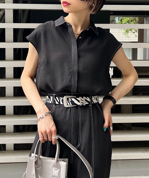 PAGEBOY（ページボーイ）の「バックオープンステッチシャツ（シャツ/ブラウス・レディース・オフホワイト/ブラック/パープル系その他・FREE）」の12枚目の写真