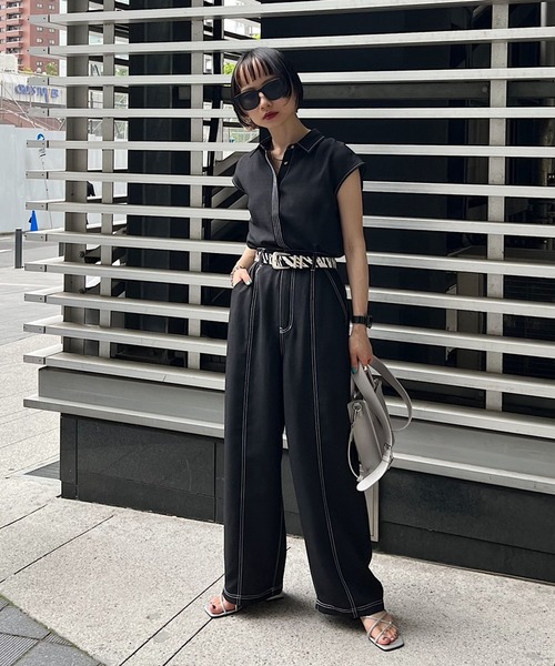 PAGEBOY（ページボーイ）の「バックオープンステッチシャツ（シャツ/ブラウス・レディース・オフホワイト/ブラック/パープル系その他・FREE）」の11枚目の写真