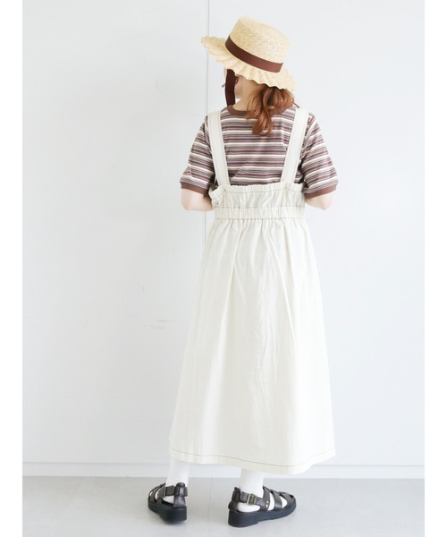 ehka sopo（エヘカソポ）の「マルチボーダースクエアネックカットソー（Tシャツ/カットソー・レディース・グリーン/オフホワイト/グレー/ブラウン・ﾌﾘ-）」の12枚目の写真