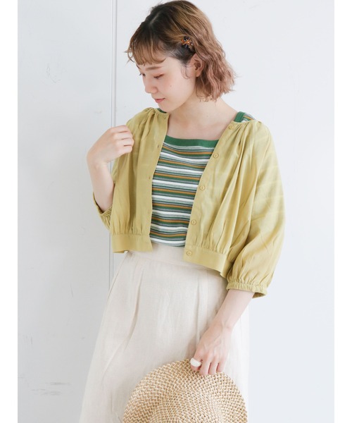 ehka sopo（エヘカソポ）の「マルチボーダースクエアネックカットソー（Tシャツ/カットソー・レディース・グリーン/オフホワイト/グレー/ブラウン・ﾌﾘ-）」の17枚目の写真