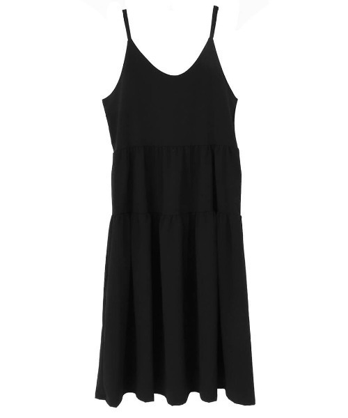 LVEU.（ラブユ.）の「Tiered camisole one-piece / ティアードキャミワンピース(Ai select)（ワンピース・レディース・ブラック・FREE）」の4枚目の写真