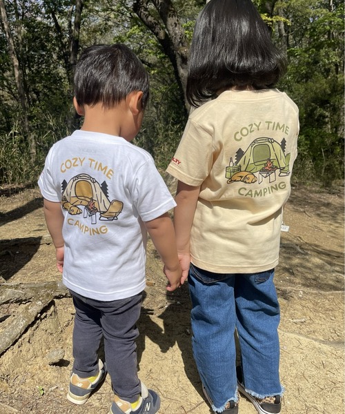 KELTY（ケルティ）の「ZOZO限定/KELTY キッズ 半袖 Tシャツ “COZY TIME”（Tシャツ/カットソー・キッズ・ホワイト/ベージュ・S/M/L）」の7枚目の写真