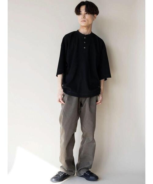 CRAFT STANDARD BOUTIQUE（クラフトスタンダードブティック）の「ワッフルヘンリーネックBIGプルオーバー　＊（Tシャツ/カットソー・メンズ・ブラック/アイボリー/カーキ・LL/M/L）」の13枚目の写真