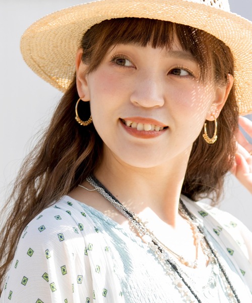 チャイハネ（チャイハネ）の「【チャイハネ】メタディフープピアス（ピアス（両耳用）・レディース・シルバー/ゴールド・FREE）」の2枚目の写真