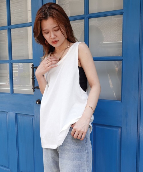 【  Jeans】オープンバックタンクトップ 韓国レディースファッション通販サイトVille / バックオープン