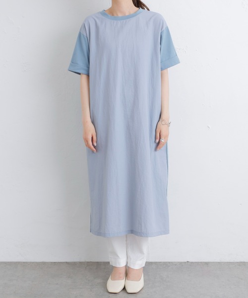 PUAL CE CIN（ピュアルセシン）の「【Du noir】前後異素材ワンピース（ワンピース・レディース・サックスブルー/ベージュ/ブラック・FREE）」の15枚目の写真