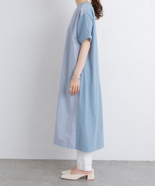 PUAL CE CIN（ピュアルセシン）の「【Du noir】前後異素材ワンピース（ワンピース・レディース・サックスブルー/ベージュ/ブラック・FREE）」の16枚目の写真