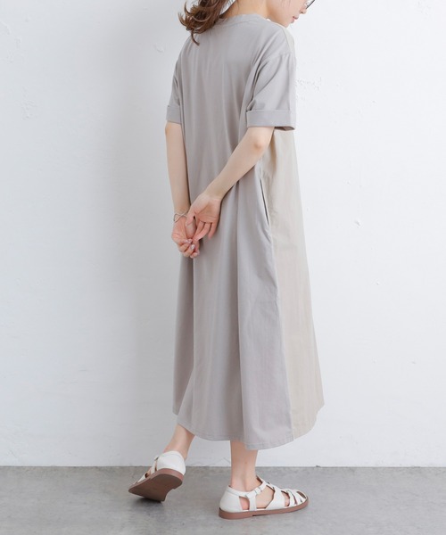 PUAL CE CIN（ピュアルセシン）の「【Du noir】前後異素材ワンピース（ワンピース・レディース・サックスブルー/ベージュ/ブラック・FREE）」の6枚目の写真