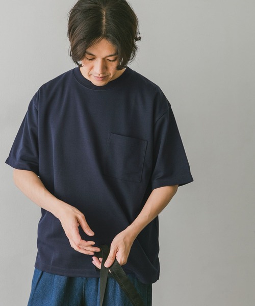 URBAN RESEARCH DOORS(アーバンリサーチドアーズ)の「ダブルフェイスショートスリーブTシャツ(Tシャツ/カットソー・メンズ・オフホワイト/ブラウン系その他/ネイビー/ブルー系その他・MEDIUM/LARGE)」の19枚目の写真