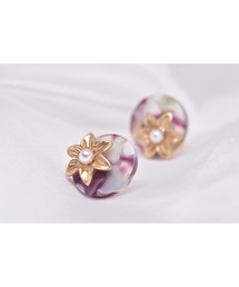 【Astyle】小花マーブルピアス(MA)