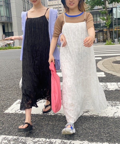 CPCM(シーピーシーエム)の「シアージャガードキャミワンピース(ワンピース・レディース・ブラック/オフホワイト/ピンク・FREE)」の6枚目の写真