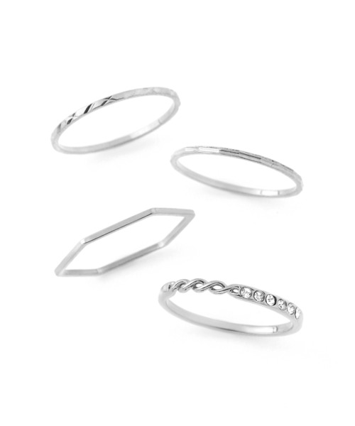 ANEMONE（アネモネ）の「マルチデザインスリムリング[4本セット]（リング・レディース・シルバー/ゴールド・FREE）」の3枚目の写真