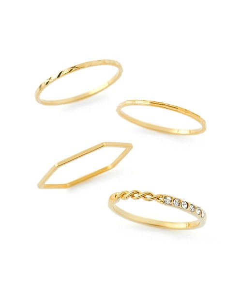 ANEMONE（アネモネ）の「マルチデザインスリムリング[4本セット]（リング・レディース・シルバー/ゴールド・FREE）」の4枚目の写真