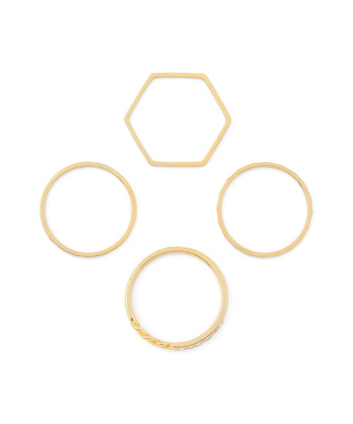 ANEMONE（アネモネ）の「マルチデザインスリムリング[4本セット]（リング・レディース・シルバー/ゴールド・FREE）」の8枚目の写真