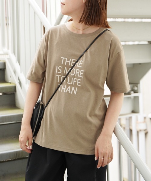 VENCEEXCHANGE(ヴァンスエクスチェンジ)の「フロントプリントロゴTシャツ(Tシャツ/カットソー・レディース・ホワイト/チャコールグレー/ライトブラウン/ライトベージュ・FREE)」の4枚目の写真