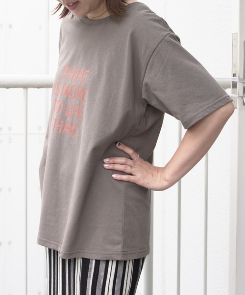 VENCEEXCHANGE(ヴァンスエクスチェンジ)の「フロントプリントロゴTシャツ(Tシャツ/カットソー・レディース・ホワイト/チャコールグレー/ライトブラウン/ライトベージュ・FREE)」の7枚目の写真