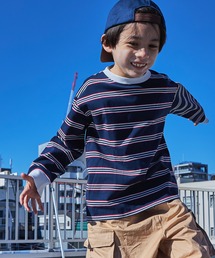 PAIRMANON STREET | 【PAIRMANON STREET】マルチボーダーリブ付き長袖 Tシャツ(Tシャツ/カットソー)