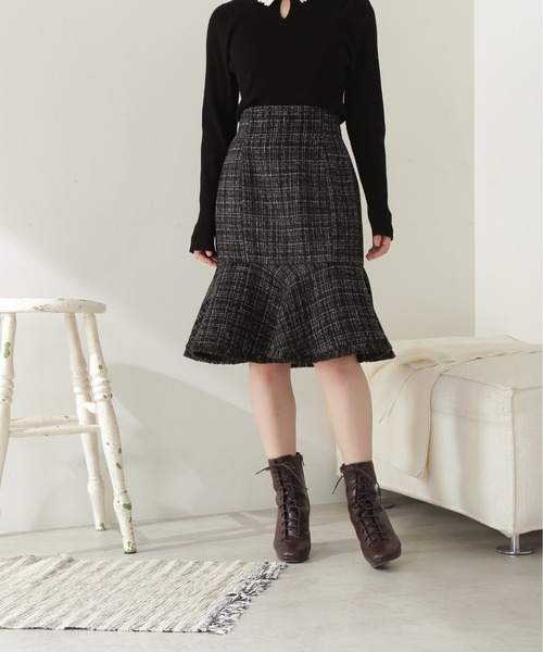 JILL by JILL STUART(ジルバイジルスチュアート)の「◇モールツイード スカート(スカート・レディース・ブラック/ベージュ系その他・SMALL/MEDIUM)」の7枚目の写真