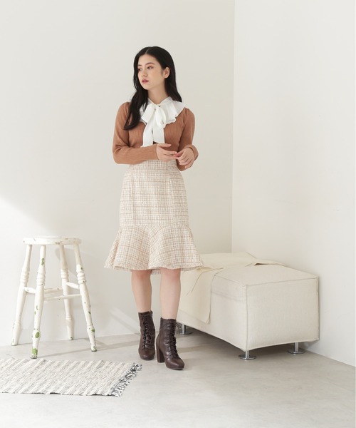 JILL by JILL STUART(ジルバイジルスチュアート)の「◇モールツイード スカート(スカート・レディース・ブラック/ベージュ系その他・SMALL/MEDIUM)」の4枚目の写真