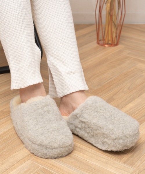 COLD BREAKER(コールドブレーカー)の「COLD BREAKER / コールド ブレイカー SLIPPER BASIC ボア ルームシューズ IPJ(ルームシューズ/スリッパ・レディース・ライトグレー/ベージュ/ブルー/ナチュラル・39/37)」の2枚目の写真