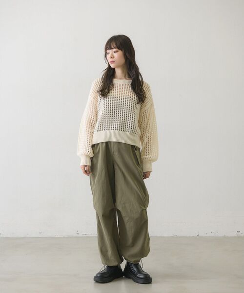 RETRO GIRL（レトロガール）の「カラーメッシュニットPO（ニット/セーター・レディース・ブラック/オフホワイト/イエロー/ブルー・FREE）」の5枚目の写真