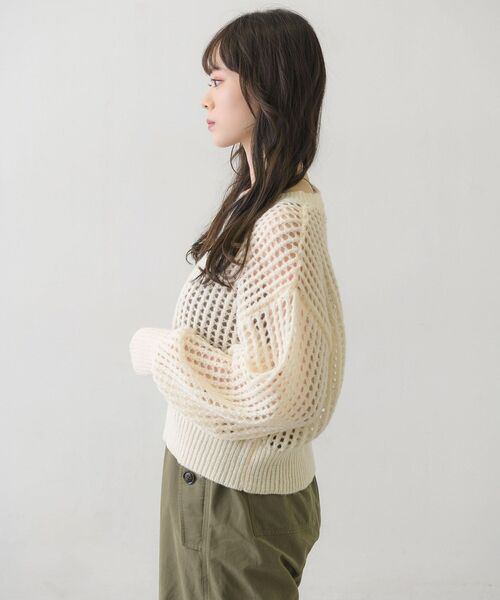 RETRO GIRL（レトロガール）の「カラーメッシュニットPO（ニット/セーター・レディース・ブラック/オフホワイト/イエロー/ブルー・FREE）」の15枚目の写真