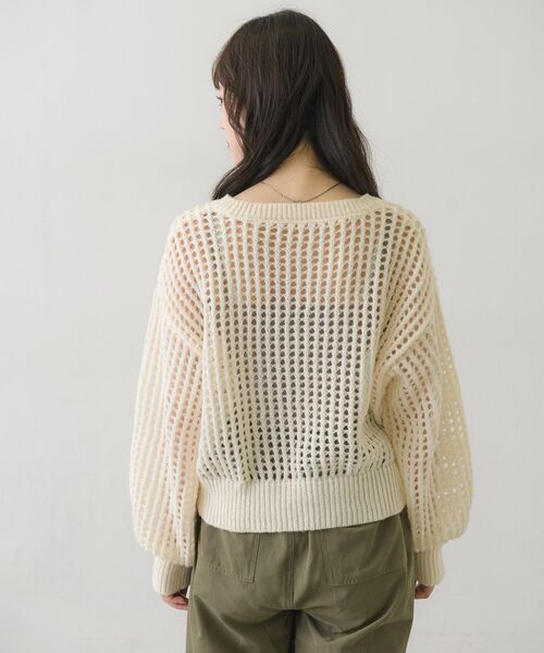 RETRO GIRL（レトロガール）の「カラーメッシュニットPO（ニット/セーター・レディース・ブラック/オフホワイト/イエロー/ブルー・FREE）」の16枚目の写真