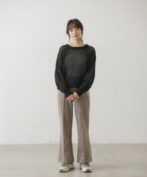 RETRO GIRL（レトロガール）の「カラーメッシュニットPO（ニット/セーター・レディース・ブラック/オフホワイト/イエロー/ブルー・FREE）」の17枚目の写真