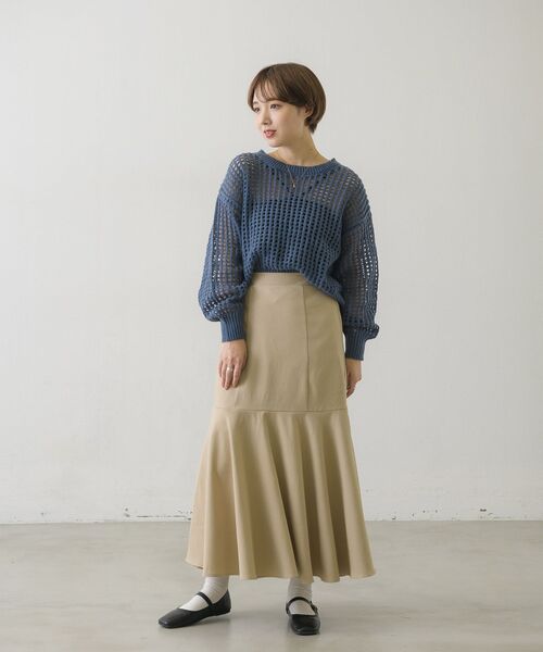 RETRO GIRL（レトロガール）の「カラーメッシュニットPO（ニット/セーター・レディース・ブラック/オフホワイト/イエロー/ブルー・FREE）」の7枚目の写真