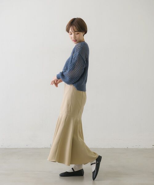 RETRO GIRL（レトロガール）の「カラーメッシュニットPO（ニット/セーター・レディース・ブラック/オフホワイト/イエロー/ブルー・FREE）」の9枚目の写真