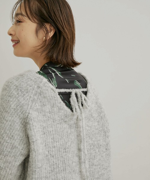 バックリボンルーズニット